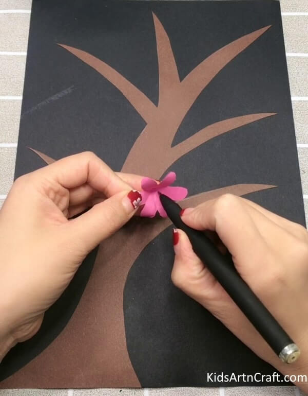 Handmade Activity To Make Paper Flower Tree Craft Idea For Kids