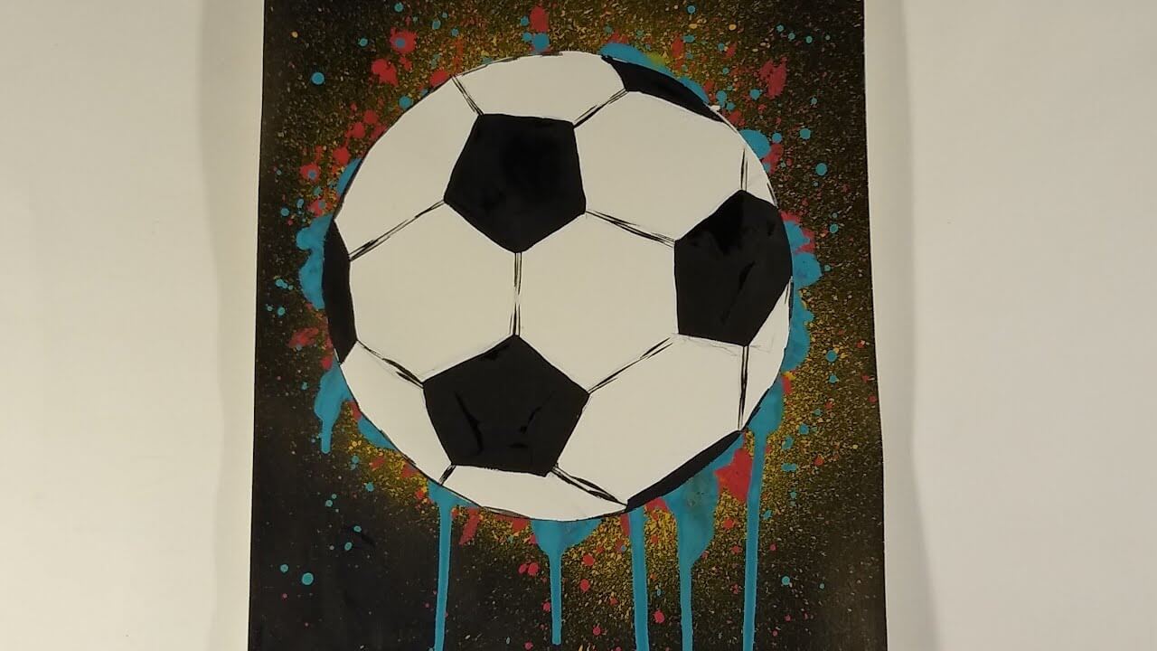 Easy Ball Painting Ideas Soccer Ball Drawing For A Easy Canvas Painting Using Water Color