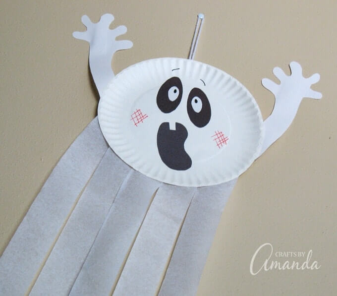 Super Easy Plate Ghost Craft For Toddlers To Make