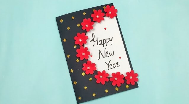 Adorable New Year Greeting Card For Beginners At HomeDIY cardstock cards
