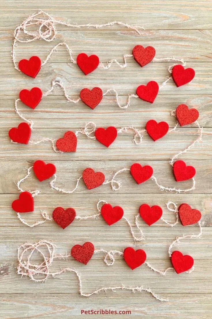 Adorable No Sew Heart Garland Craft For Kids To Make