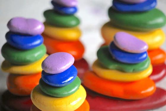 Adorable Rainbow Colored Stacking Stones For PreschoolersHandmade Rainbow Painted Rock Ideas