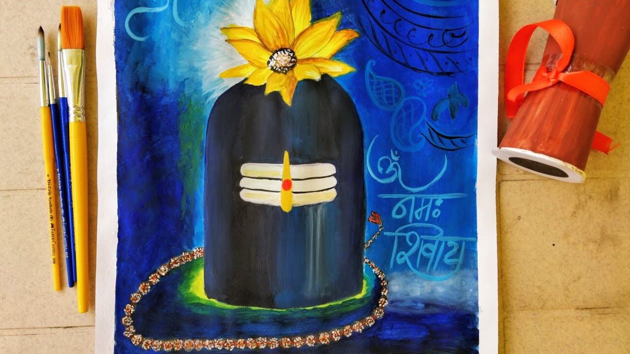 Adorable Shiva Linga Painting For Kids To Make