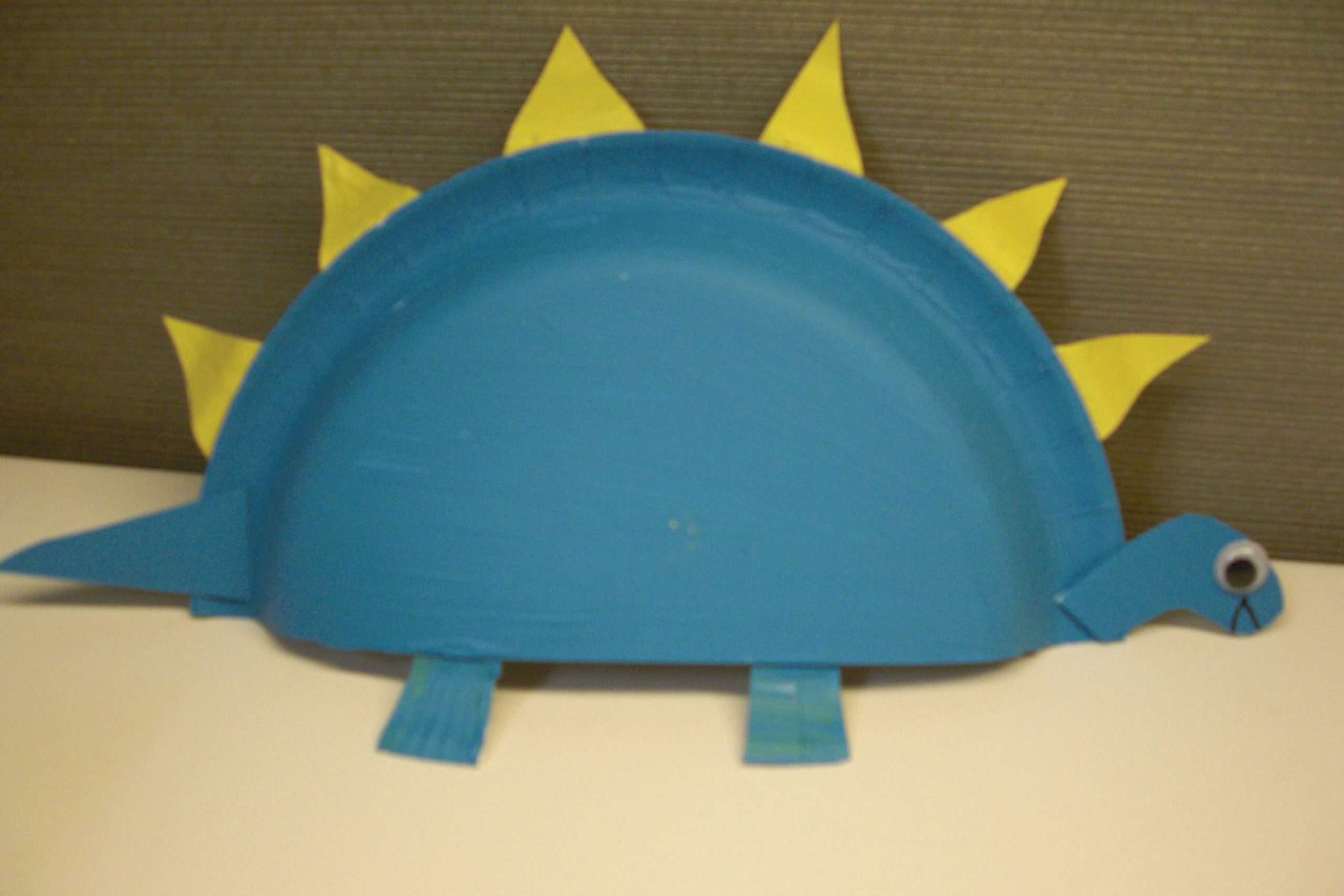 Adorable Stegosaurus Dinosaur Paper Plate Craft For KindergartnersStegosaurus Dinosaur Paper Plate Crafts For Kids