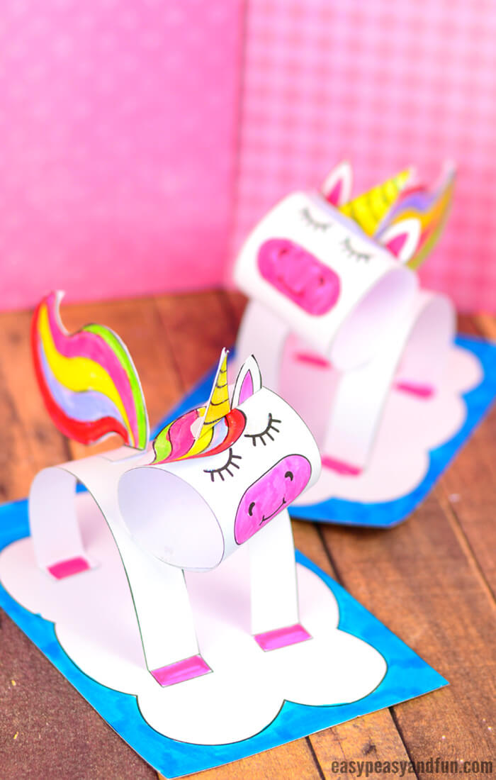 Adorable Unicorn Craft For School Kids To Make3D Construction Paper Craft Ideas 