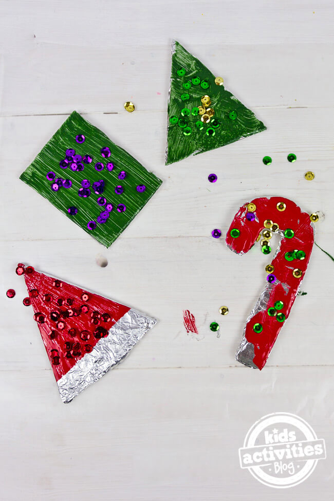 Aluminum foil Christmas Ornamentals Crafts for Preschoolers