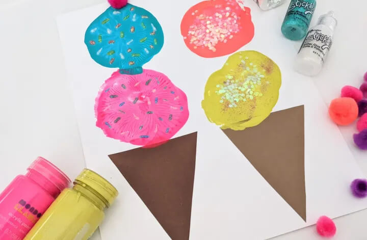 Amazing Balloon Stamping Ice-cream Art Ideas For Kids