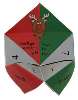 Amazing Christmas Theme Fortune Teller Origami Craft