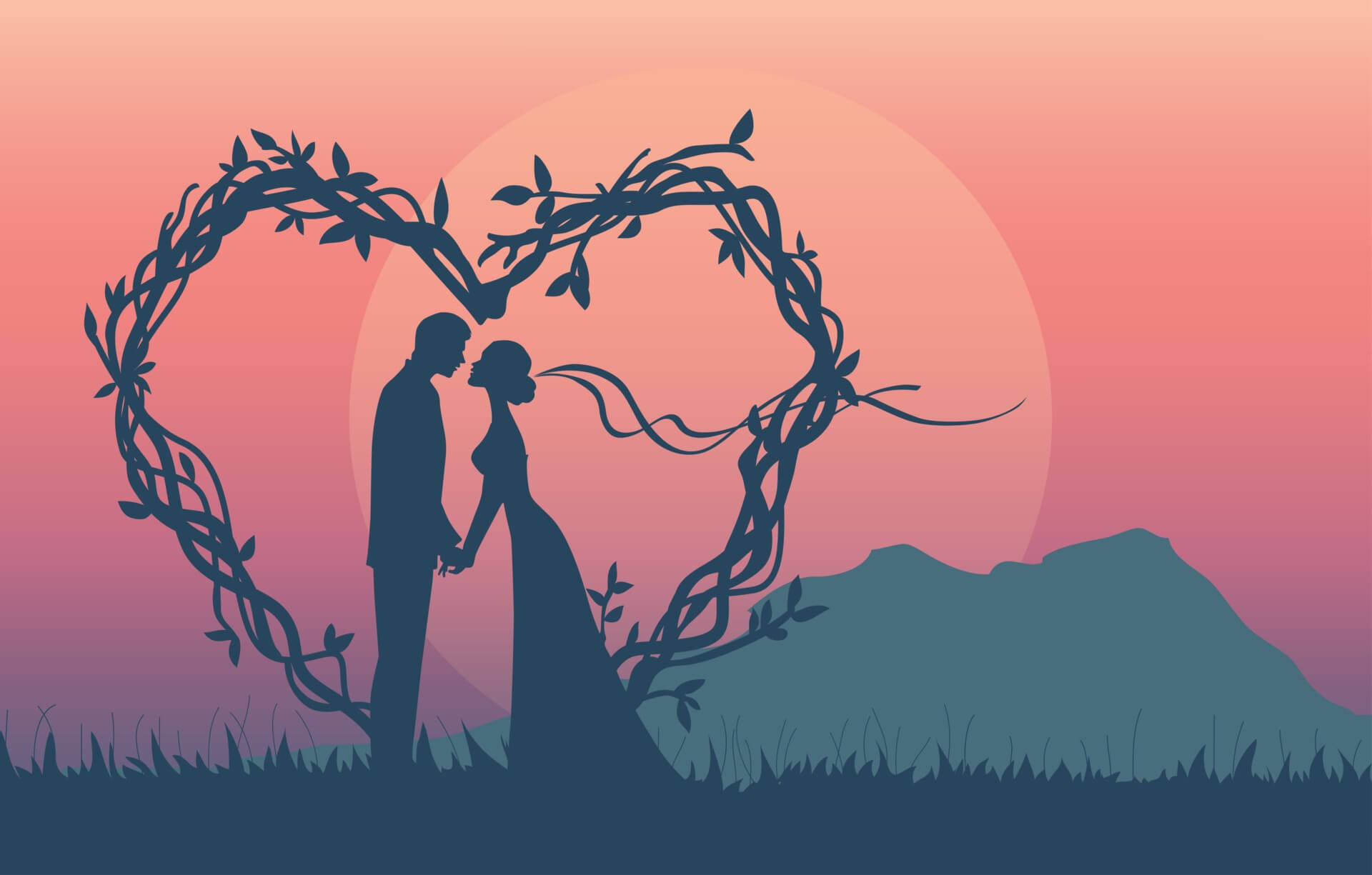 Amazing Couple Silhouette Painting For Wall Decor