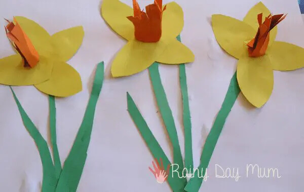 Amazing Daffodil Spring Craft For Kids Fun Activities3D Construction Paper Craft Ideas 
