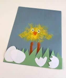 Amazing Fork Painted Chick For Art Project