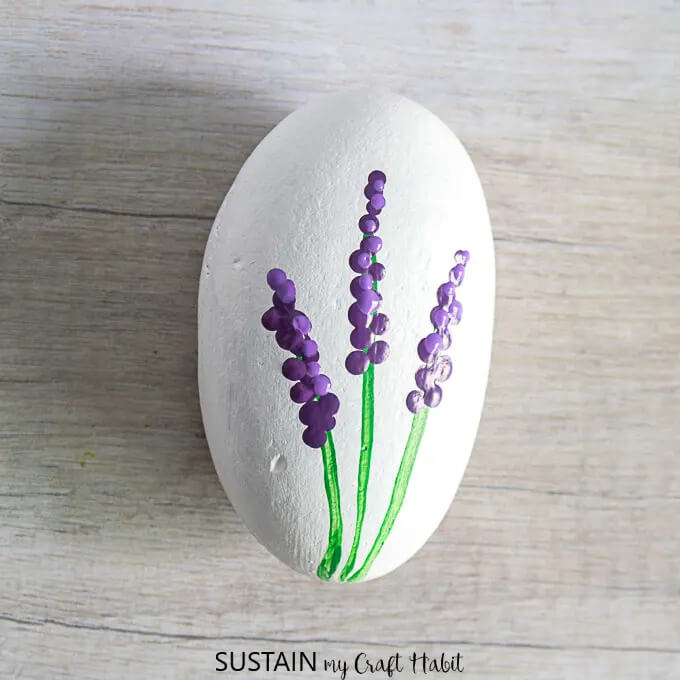 Amazing Grape Hyacinths Stone Painting For Kindergarteners