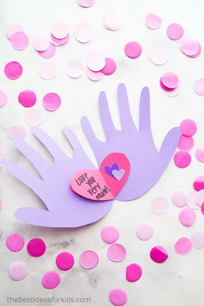 Amazing Handprint Purple Heart Craft Idea Purple Heart Craft Ideas