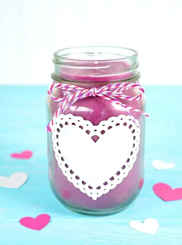 Amazing Mason Jar Candle For Valentine's Gifts Glass Jar Decoration Ideas with Candles - Easy DIYs