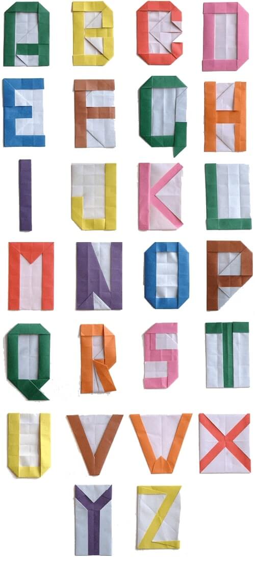 Amazing Origami Alphabet Craft For Kids To Make DIY Alphabet Drawing Board Ideas