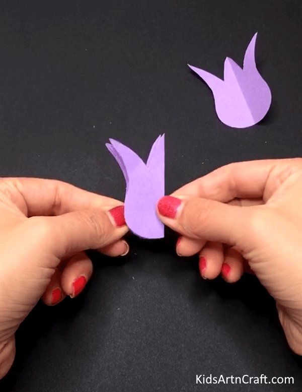 Folding Petals Of Paper Flower For Crafting