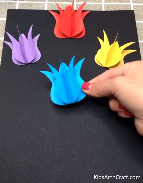 Pasting Paper Flower For Kids Craft Idea