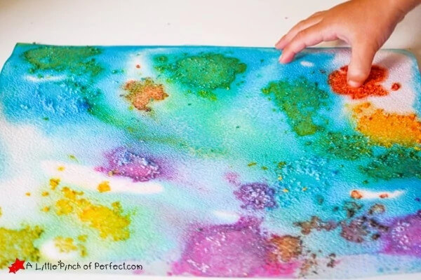 Amazing Salt Painting Craft Using Spray Bottle Easy Spray Painting Art Ideas With Toothbrush