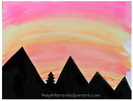 Amazing Sunset Silhouette Craft For Decorating Your Home Silhouette Landscape Paintings