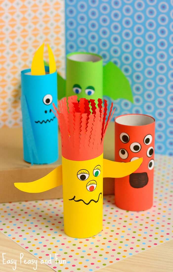 Amazing Toilet Paper Roll Monsters Craft For Kids