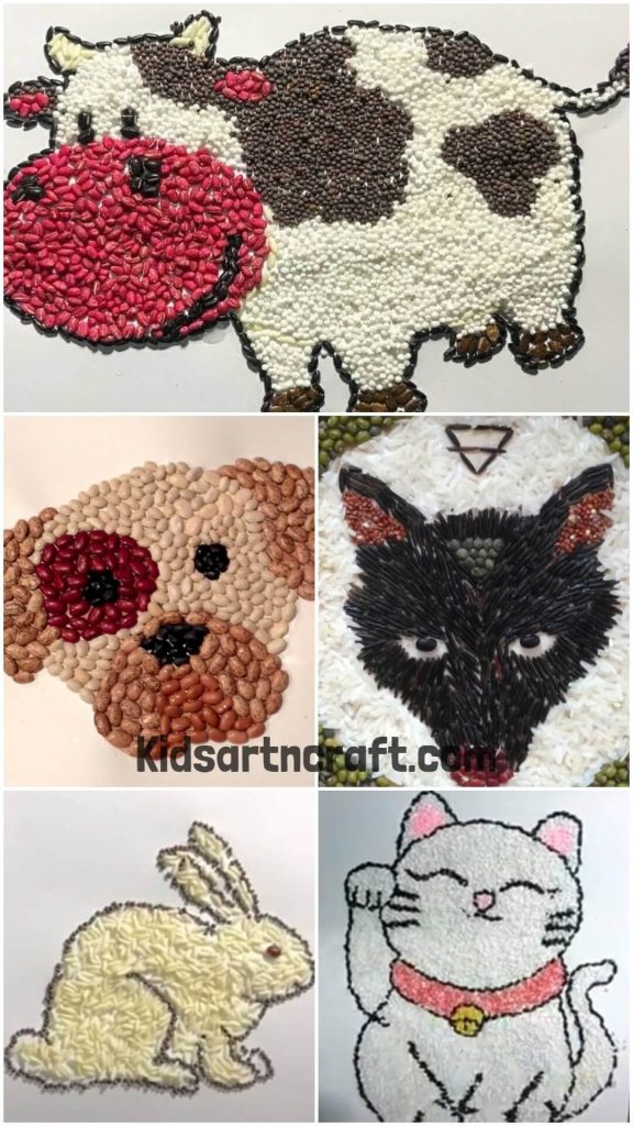 Animal Arts With Seeds & Pulse Kids Art & Craft