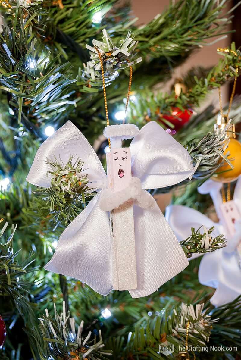 Awesome Clothespin & Ribbon Angel Crafts For Kids