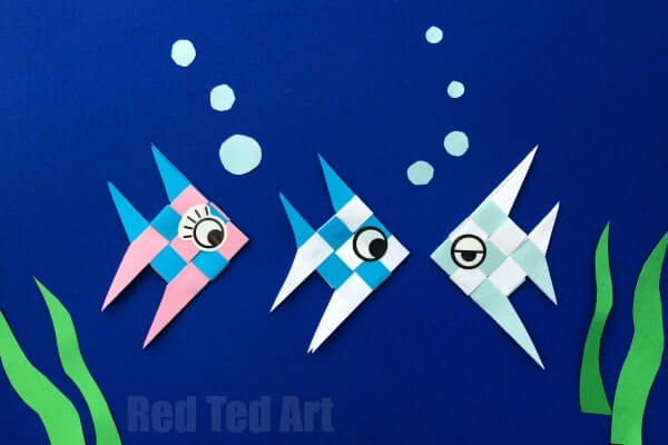Awesome Paper Weaving Fish Design Art & Craft Idea For Kids