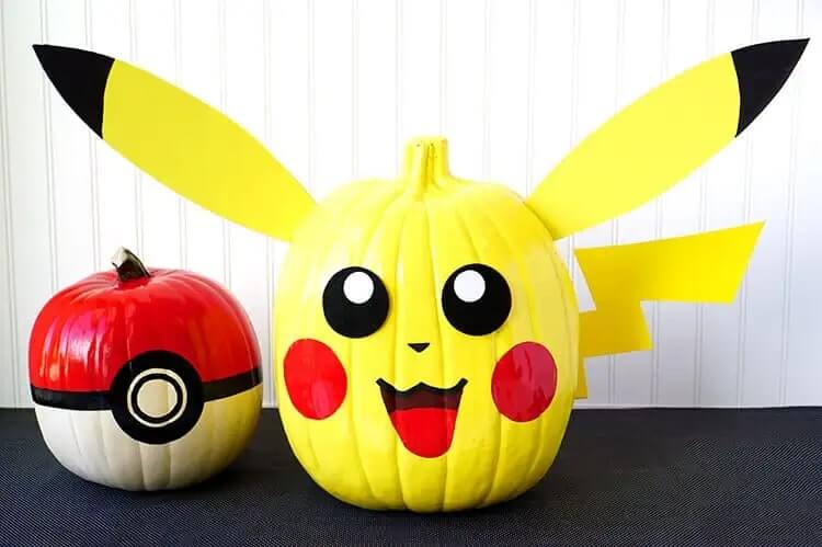 Awesome Pokemon Themed Painted Pumpkins For Halloween Halloween Decoration With pumpkin painting Ideas