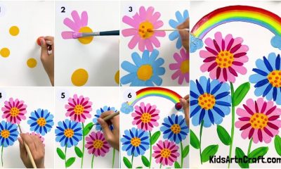 Awesome Rainbow & Flower Painting Art For Kids