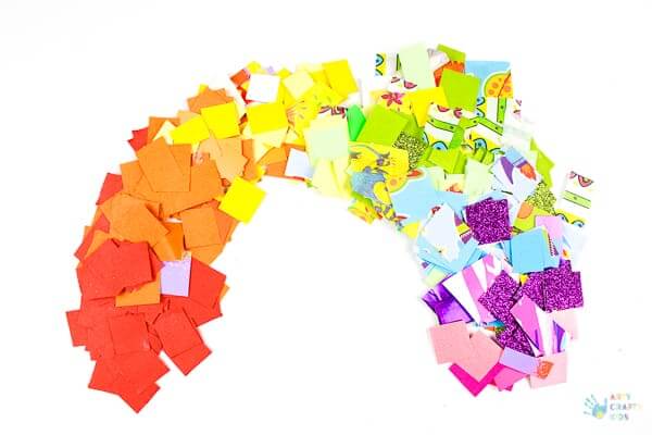Awesome Rainbow Paper Collage For PreschoolersCut out art projects for Kids