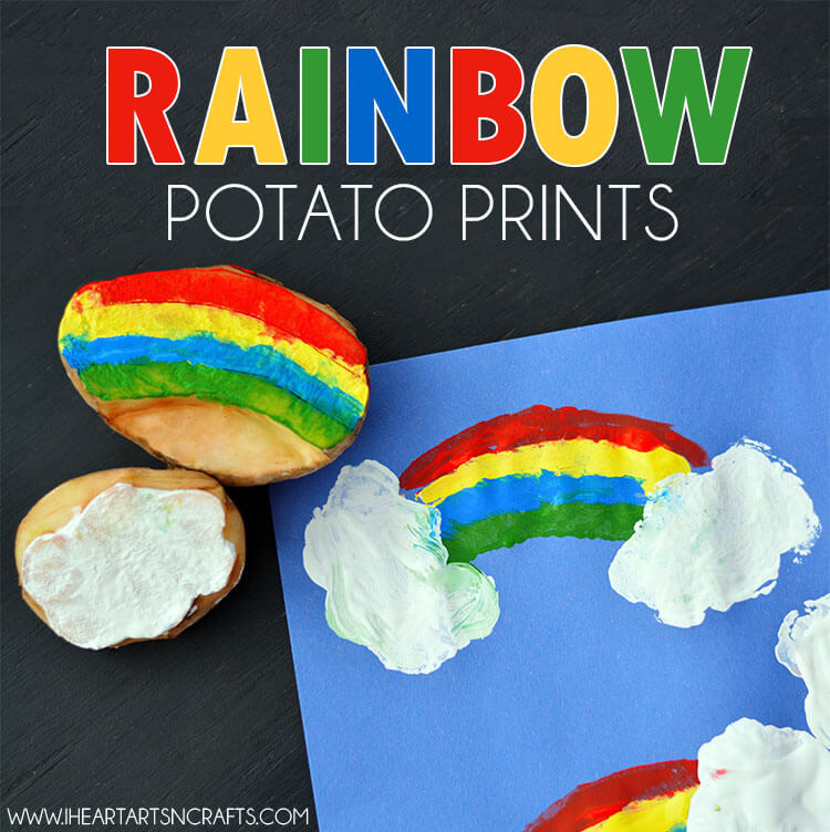 Awesome Rainbow Potato Stamp Art Activity For KidsPotato Stamping Art Ideas for Kids