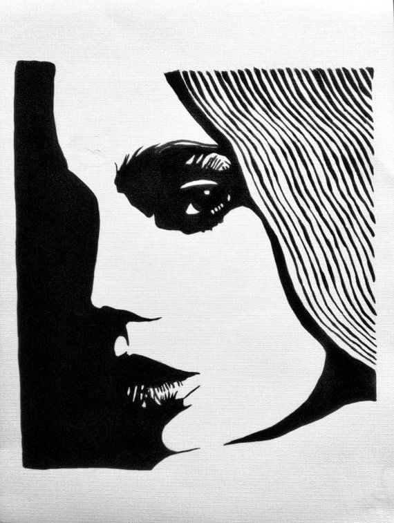 Awesome Silhouette Face Acrylic PaintingSilhouette face paintings 