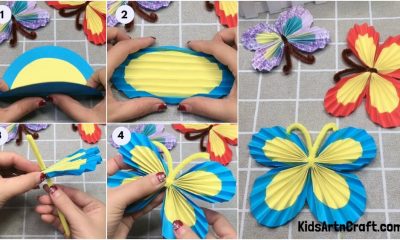 Beautiful Butterfly Craft Using Paper & Pipe Cleaner - Step by Step Instructions