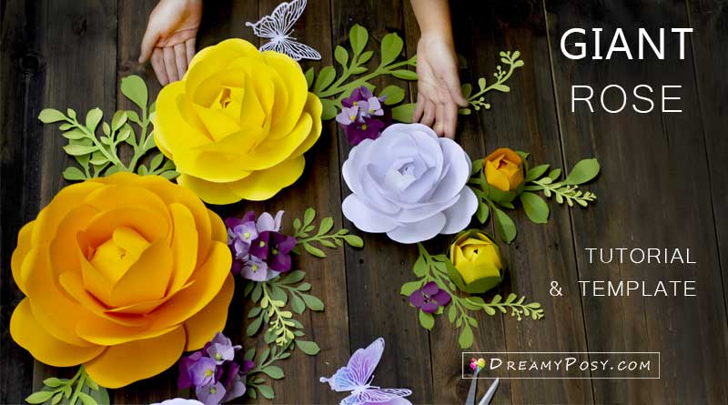 Beautiful Cardstock Paper Rose Flower Craft For Wall DecorDIY Cardstock Decorations