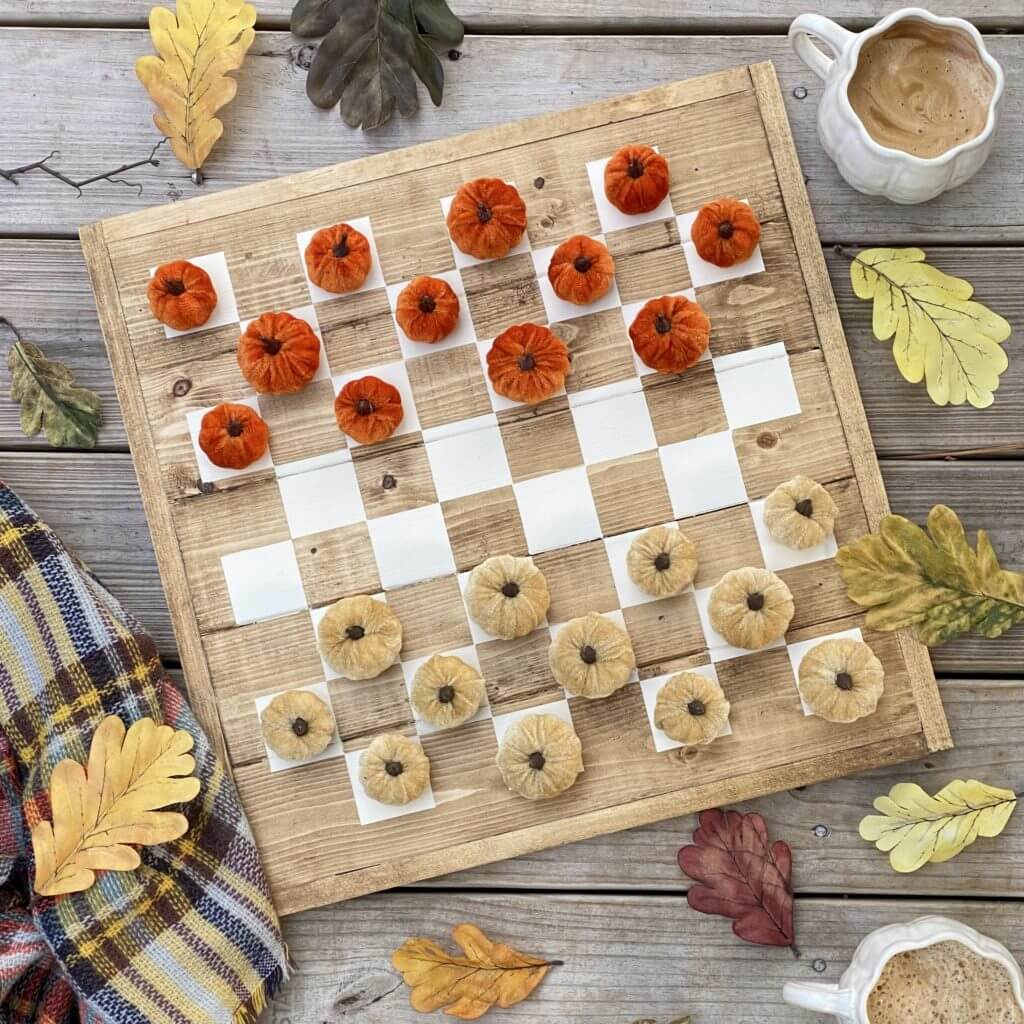 Beautiful Checker Board Decoration Craft Idea For Fall ThemedDIY Checkerboard Game Crafts