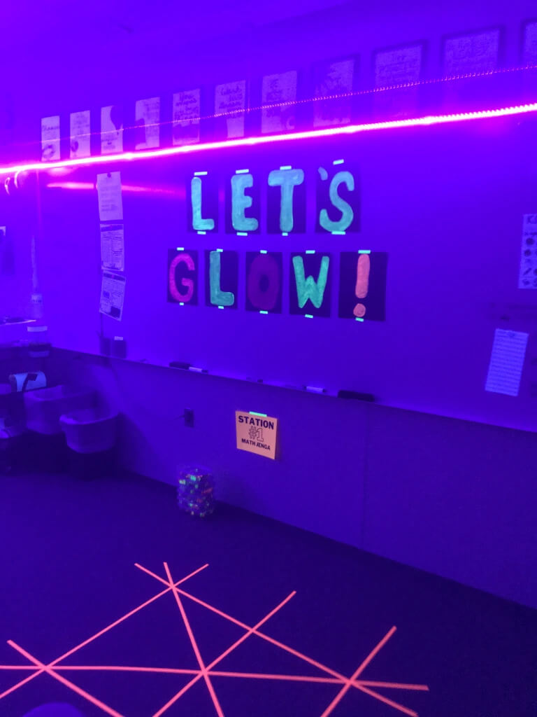 Beautiful Glow Day Classroom Activities Room TransformationGlow Day activities for 4th Grade
