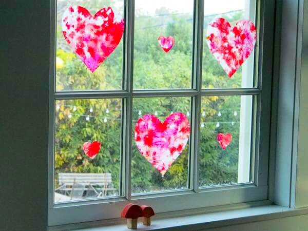 Beautiful Heart Suncatcher Craft Using Wax Paper Beautiful Stained Glass Wax Paper Crafts