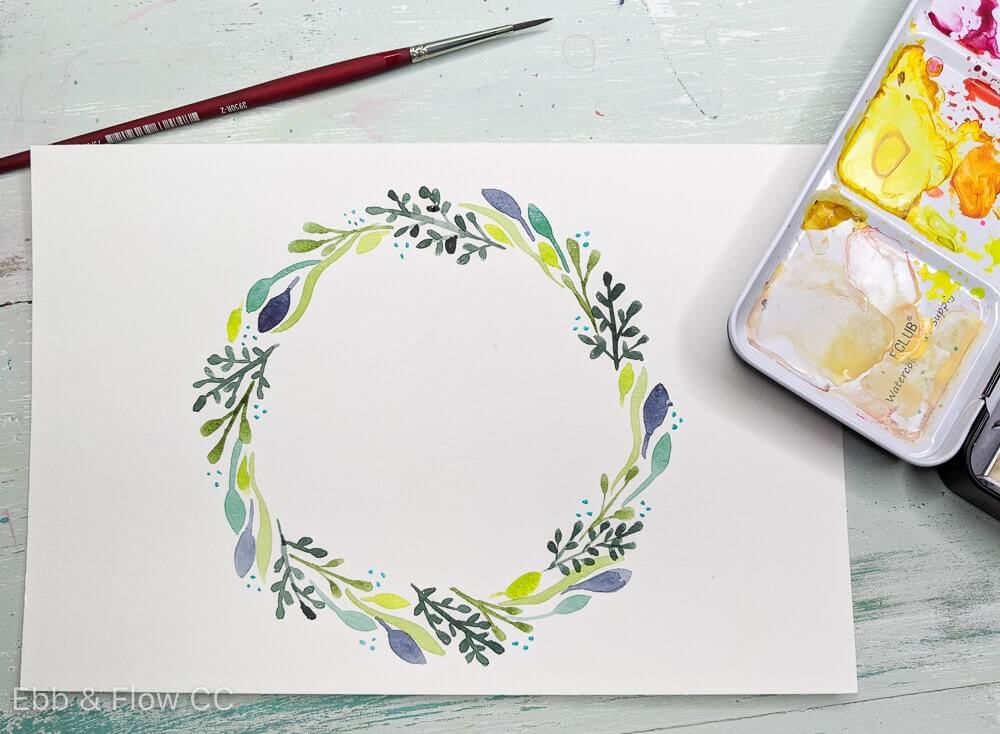 Beautiful Leaf Painting In Circular Pattern For Kids Art & Craft Project