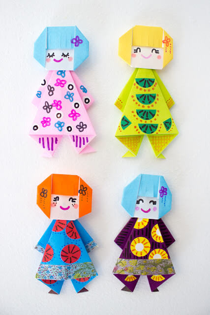 Beautiful Paper Doll Made Out Of Origami Paper