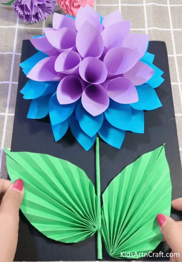 Joining Leaves of Paper Flower Craft For Kids
