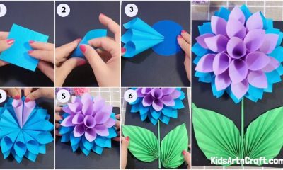 Beautiful Paper Flower Craft For Kids- Step by Step Instructions