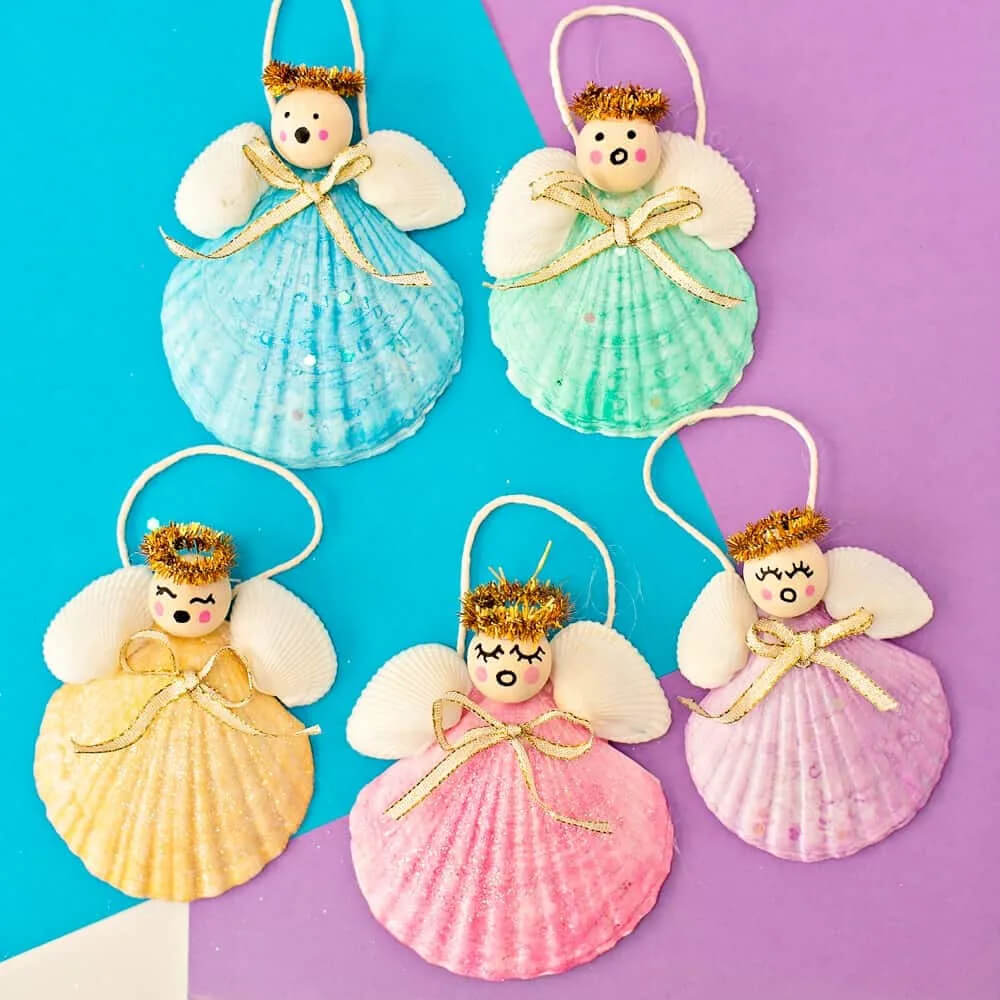 Beautiful Seashell Angel Ornament Craft For Kids