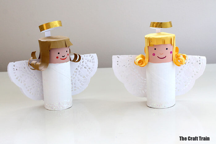 Beautiful Toilet Roll Angel Craft For Kids & ToddlersSimple Toilet Roll Angel Crafts