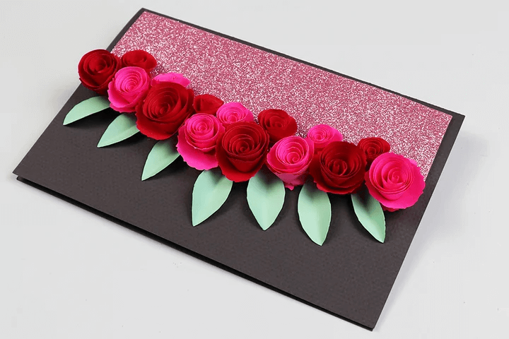 Beautiful Triple Pink Roses Birthday Card Idea Using Cardstock