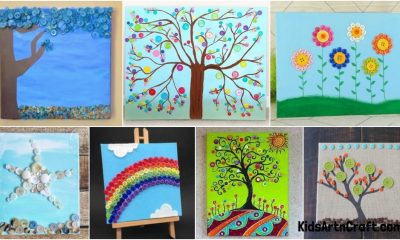Button Canvas Art and Craft For Kids