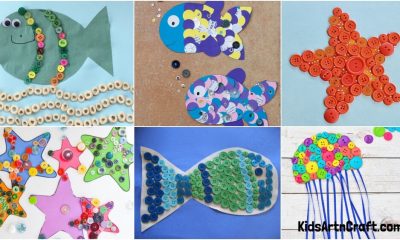 Button fish art and craft for kids