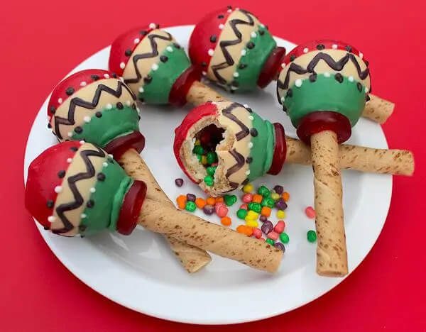 Candy Filled Maraca Cookies For Fun Food Activities