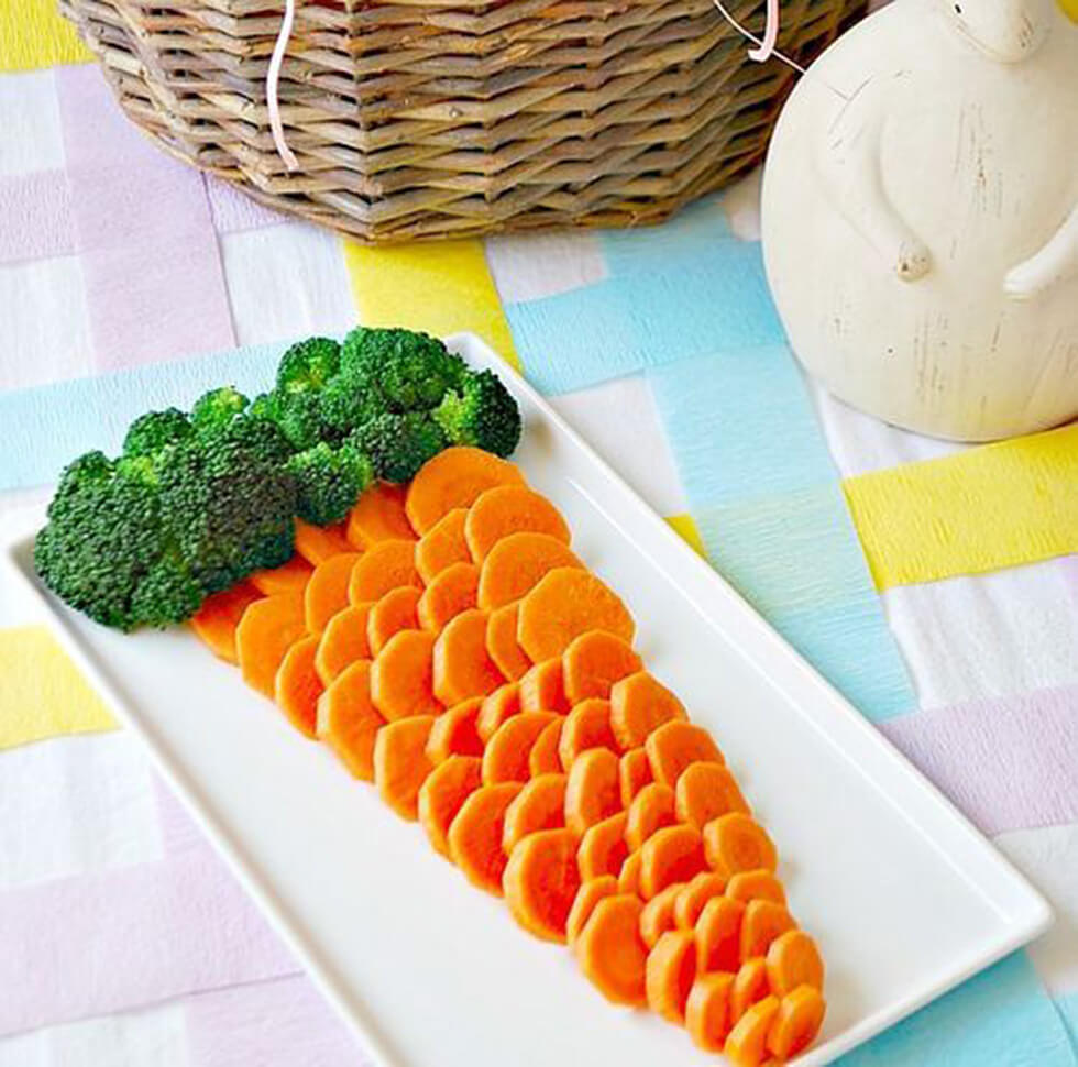 Carrot and Broccoli Salad Plate Decoration Ideas At Home