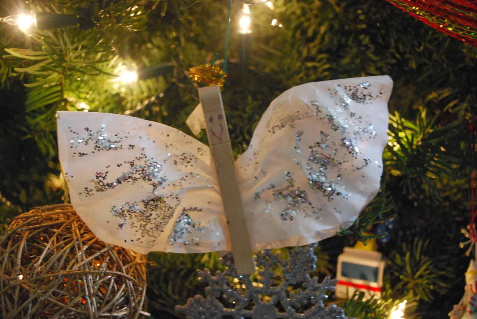 Clothespin & Paper Glittery Angel Crafts For Kids