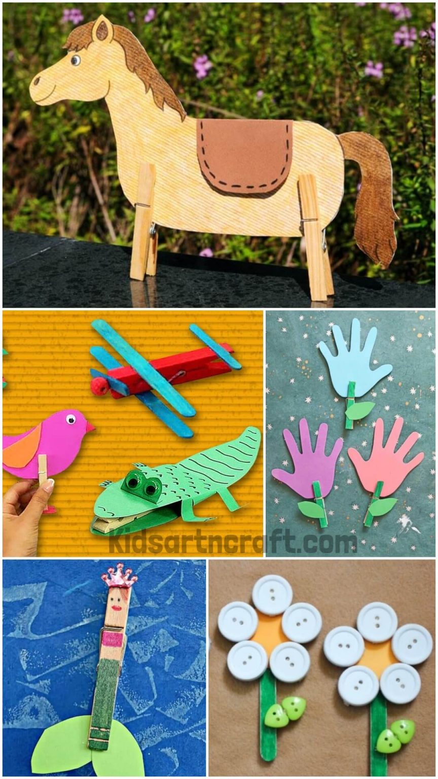 Clothespin Crafts & Activities for Toddlers Kids Art & Craft